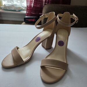 Nine West 3 Inch Block Heel Dress Sandal Open Toe Shoes Size 8 1/2